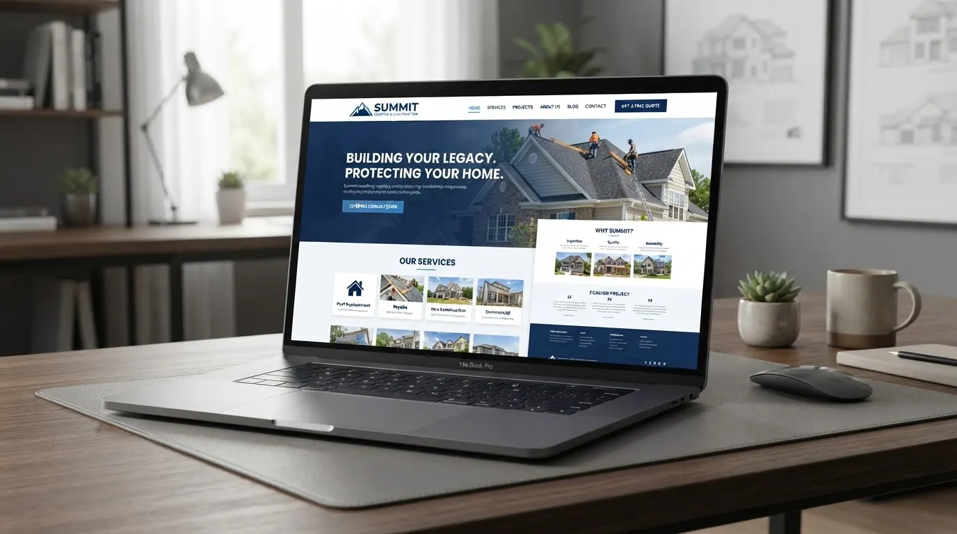 Ridgeline Roofing website homepage
